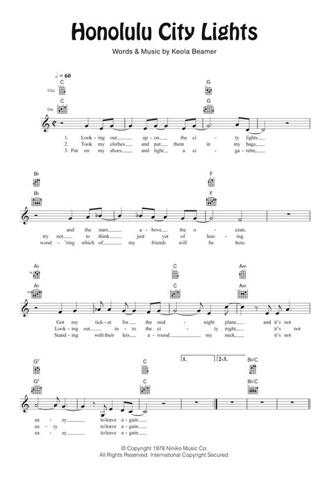 honolulu city lights guitar chords.